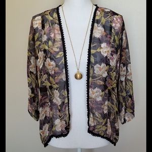 Lily White semi-sheer open cardigan